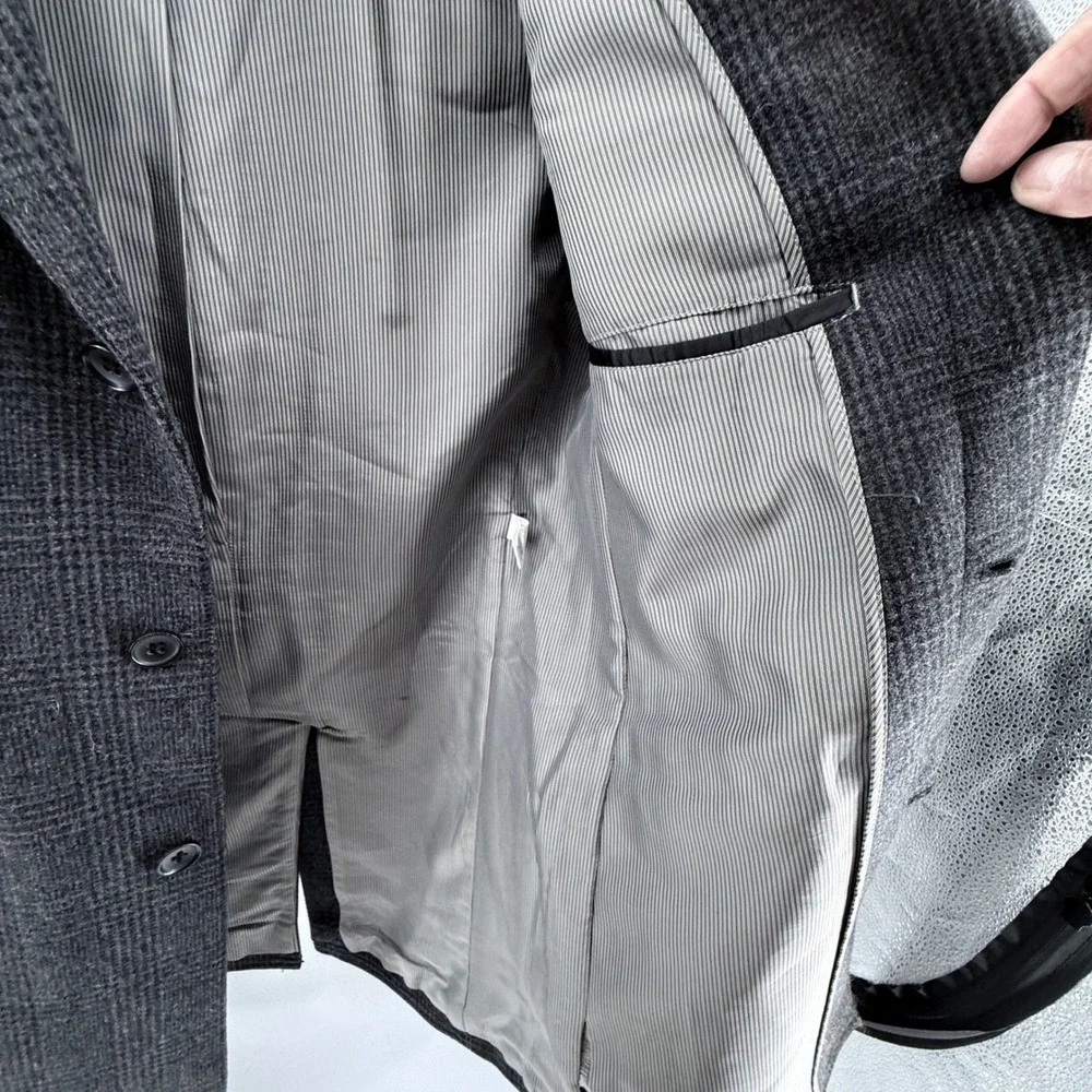 Banana‎ Republic Men's Gray Plaid Wool Blend Blazer Sport Coat Jacket